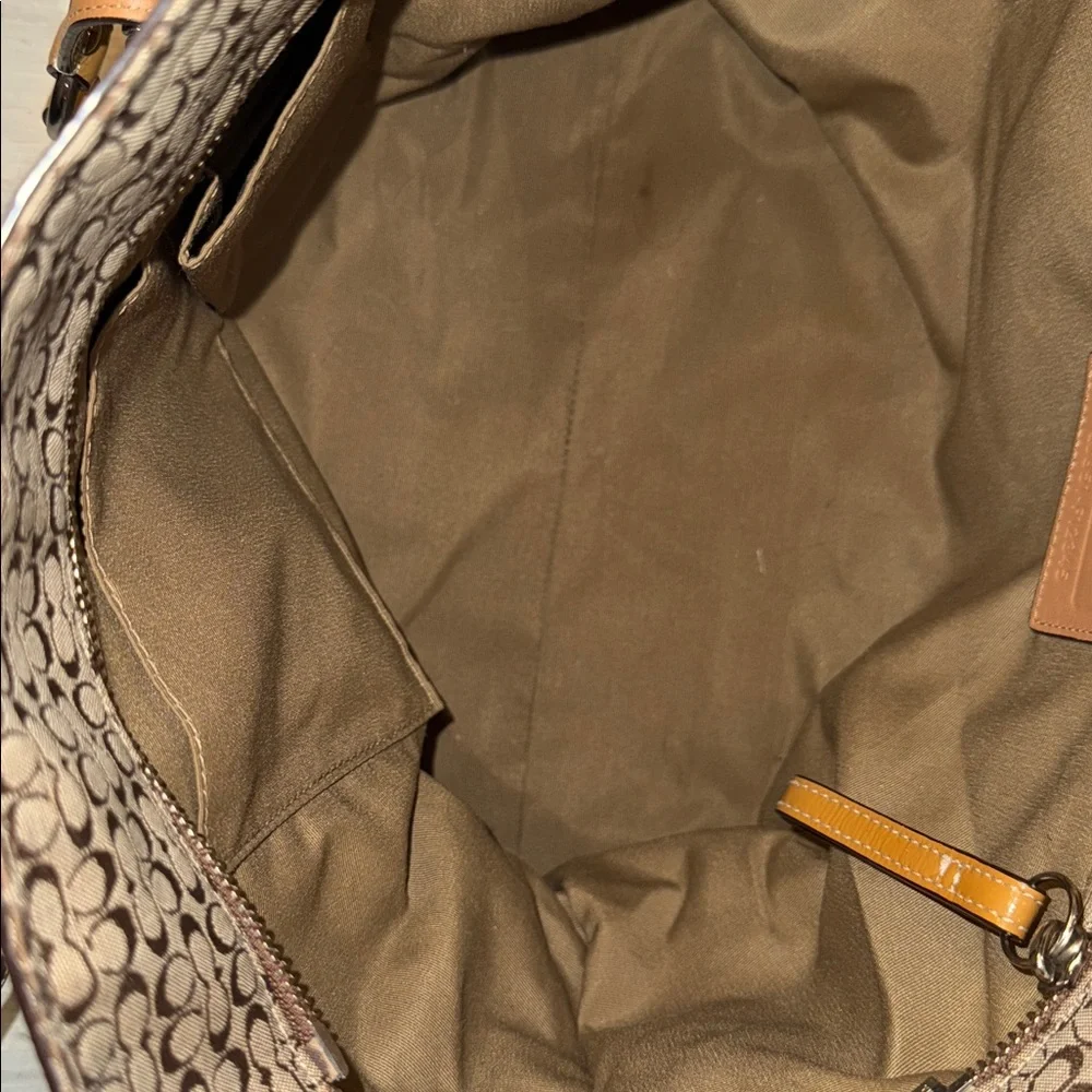 Coach Soho Mini C monogram Tan and Brown Tote Bag